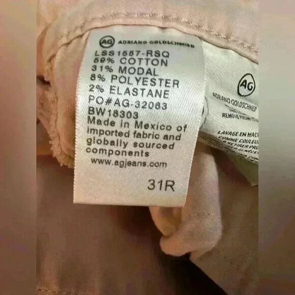 AG Adriano Goldschmied Women's Jeans 31 Prima Crop Cigarette Pink  Denim - Picture 7 of 9